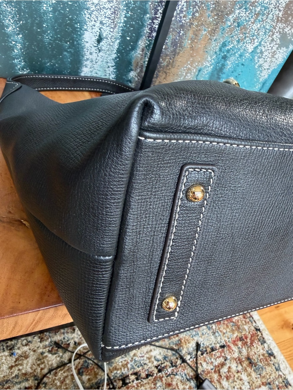 Dooney‎ & Bourke Classic Sorrento Logo Lock Sac Black Leather Hobo NWT - Picture 11 of 15